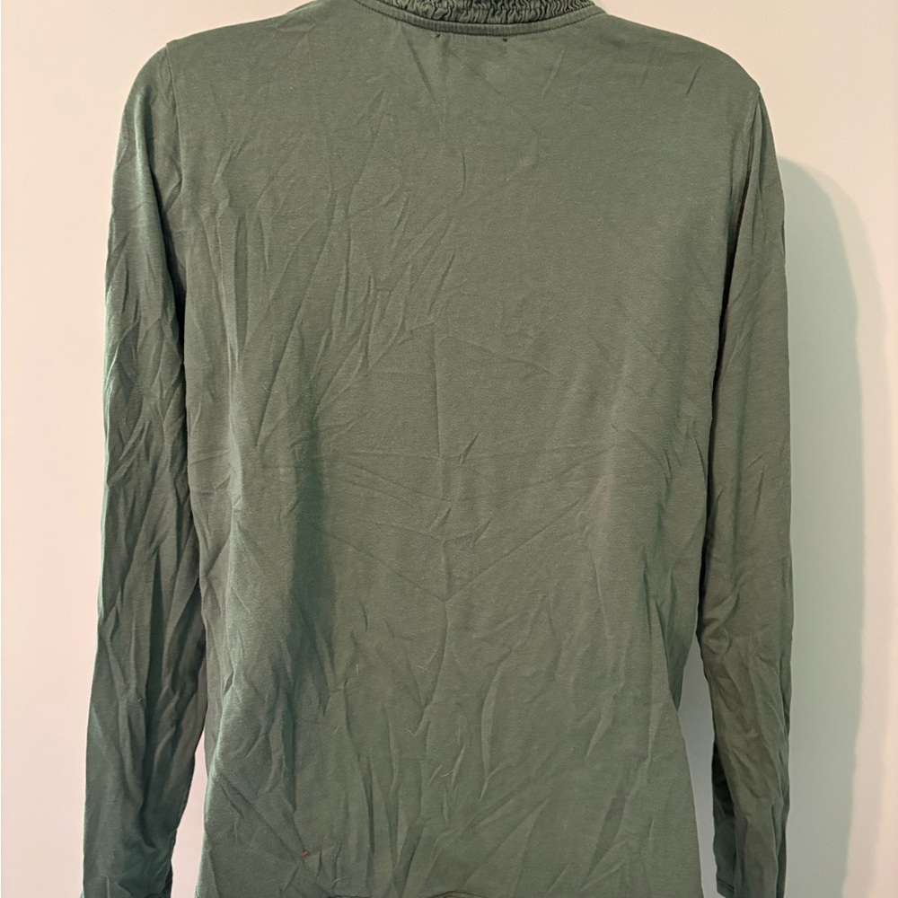 Sundance Olive Smocked Blouse - Picture 2 of 3